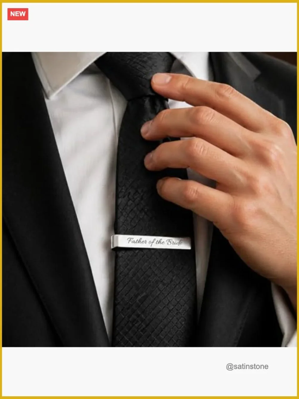 Personalized Engraved Cuff Links Tie Clip Set Custom Phrase Wedding Gift